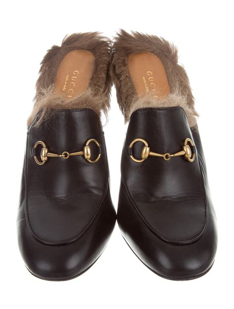 gucci princetown brown mules dupes|Gucci princetown mules with fur.